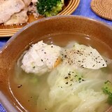 簡単♪鶏団子入り中華スープ